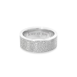 7mm Stainless Steel Fingerprint Jewelry Flat Fingerprint Ring