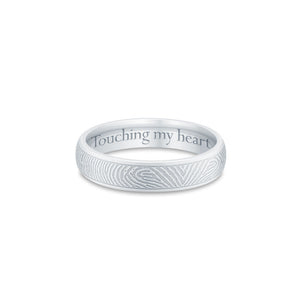 Sterling Silver 4mm Half Round Fingerprint Ring